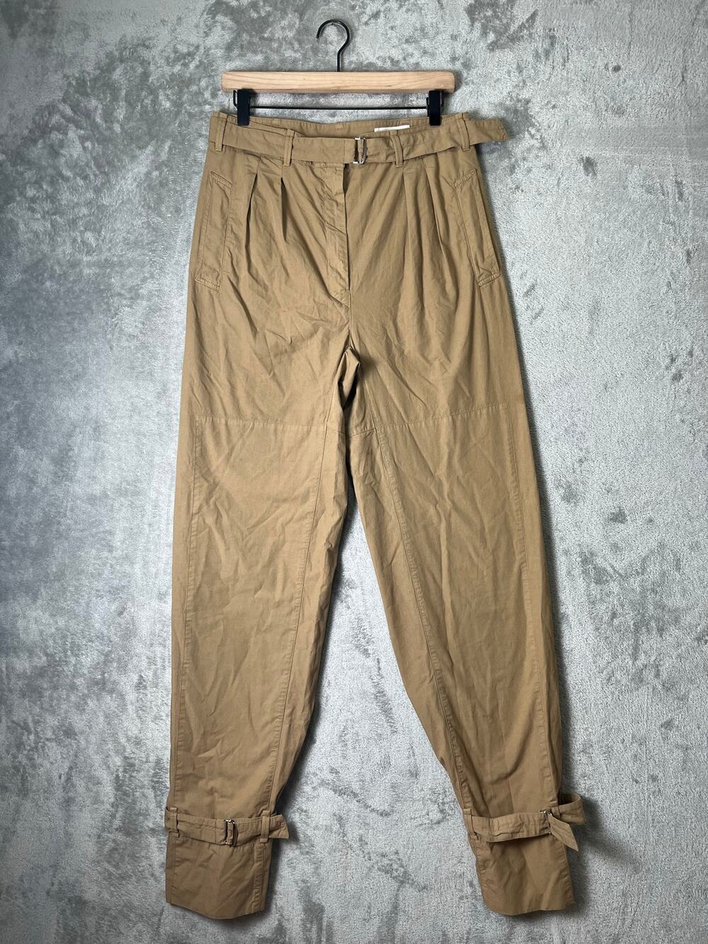 LEMAIRE High-waisted Buckled Ankles Belted Military Utility Cotton Pants US 8